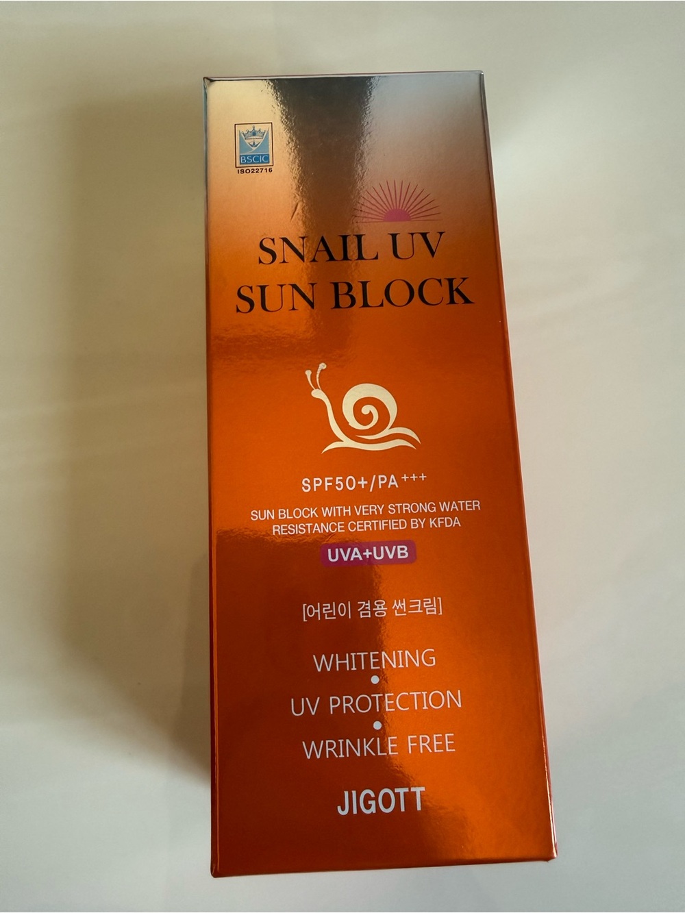 New Jigott Snail UV Sun Block SPF50+ PA+++